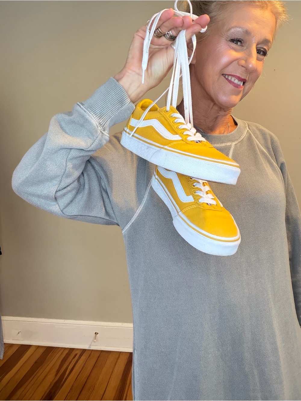 Vans Yellow Low-Top Canvas Sneakers with White Stripe